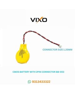 VIXO CMOS BATTERY WITH 2PIN CONNECTOR SIZE 1.25MM (BB-003) Yellow Minimum Order 10pcs